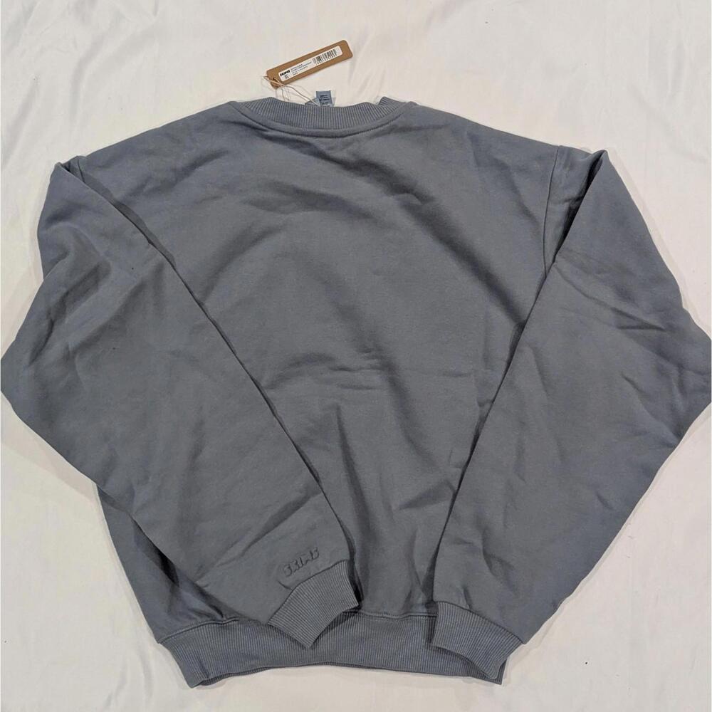 SKIMS Cotton Fleece Classic Crew Sweatshirt Women's Small Slate Blue NWT - Picture 3 of 8